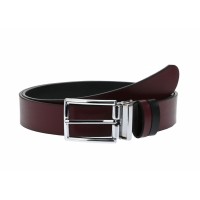 Curea eleganta barbati din piele naturala, Visiniu - 00001397VIS